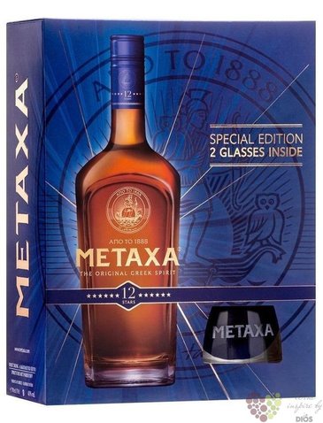 Metaxa 12 *  S.Metaxa  2glass set premium Greek spirit 40% vol.  0.70 l