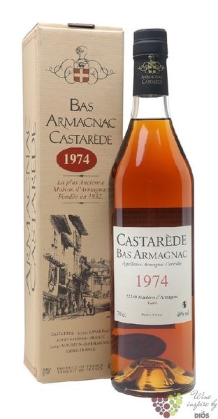 Castarede 1974 vintage Bas Armagnac 40% vol.  0.70 l
