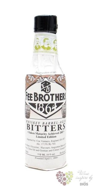 Fee Brothers bitters  Whiskey barrel aged  coctail flavouring 17.5% vol.  0.150 l