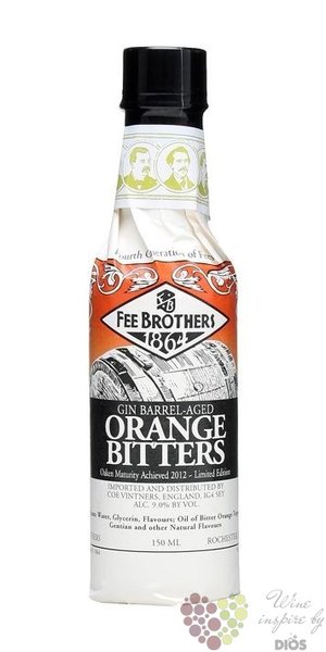 Fee Brothers bitters  Orange gin barrel aged  coctail flavoring 4.5% vol.  0.15 l