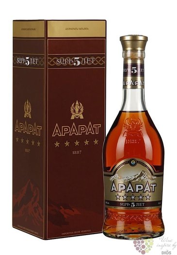 Ararat  Five stars  aged 5 years Armenian brandy 40% vol.  0.70 l