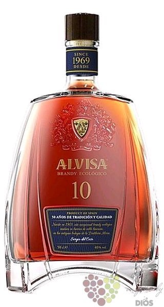 Alvisa aged 10 years organic Spanish brandy 40% vol.  0.50 l