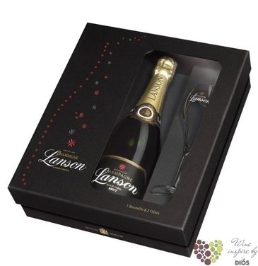 Lanson  Black label  brut 2 glass set Champagne Aoc  0.75 l