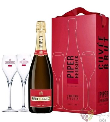 Piper Heidsieck  Cuve 2glass set  brut Champagne Aoc  0.75 l