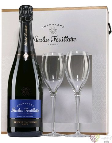 Nicolas Feuillatte  Rserve  brut glass set Champagne Aoc  0.75  l