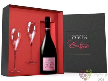 Jean Nol Haton ros  Extra  extra brut 2glass set Champagne Aoc  0.75 l