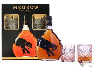 Meukow  VS  2glass set Cognac Aoc 40% vol.  0.70 l