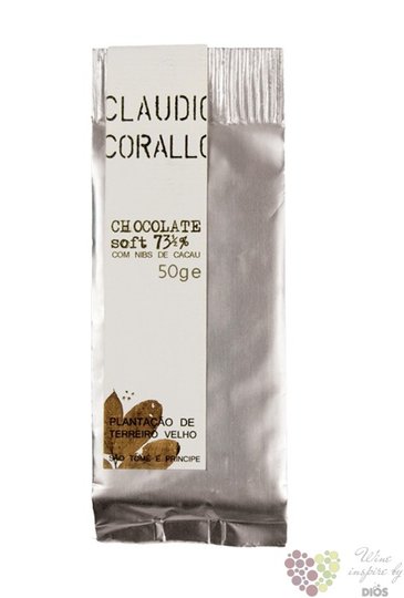 Claudio Corallo chocolate 73,5 % with pieces of cacao beans 50 g