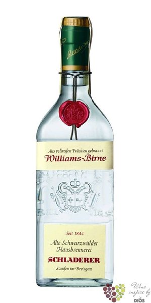 Williams Birne German pear brandy by Alfred Schladerer 42% vol.   0.70 l