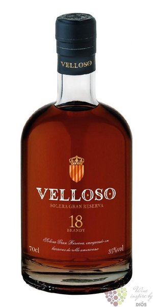 Velloso 18 „ Solera Gran Reserva ” Spanish brandy 36% vol.  0.70 l