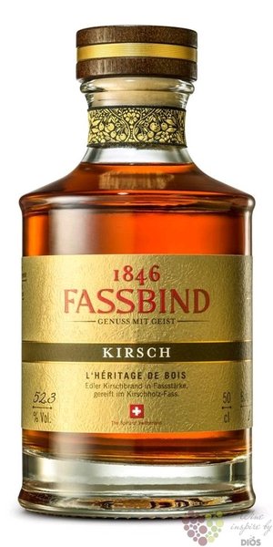 Fassbind lheritage de bois  Kirsch  Swiss aged fruit brandy 52.3% vol.  0.50l