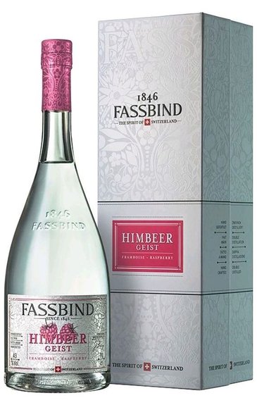 Fassbind Eau de Vie  Framboise  gift box Swiss fruits brandy 43% vol.  0.70 l