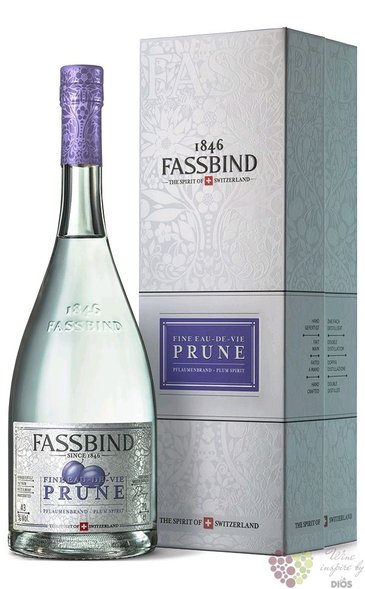 Fassbind Eau de Vie  Prune  Swiss fruits brandy by 43% vol.  0.70 l