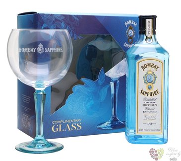 Bombay  Sapphire  glass set premium London dry gin 40% vol.  0.70 l