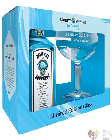 Bombay  Sapphire  ltd.glass set of English gin 40% vol.  0.70 l