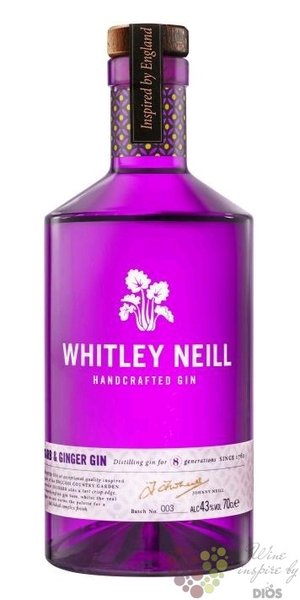 Whitley Neill  Rhubab &amp; Ginger   British flavored small batch gin 43% vol. 1.00 l