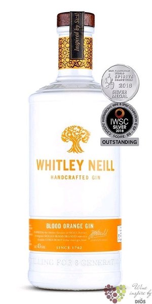 Whitley Neill  Blood Orange  British flavored small batch gin 43% vol. 0.05 l