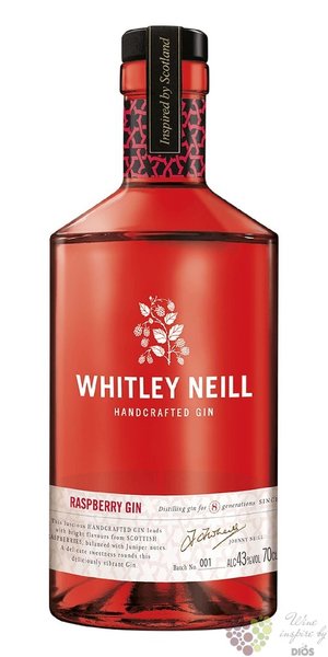 Whitley Neill  Raspberry  British flavored small batch gin 43% vol. 0.70 l