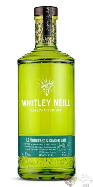 Whitley Neill  Lemongrass &amp; Ginger  British flavored small batch gin 43% vol.1.00 l