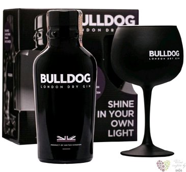 Bulldog glass set British London dry gin 40% vol.  0.70 l