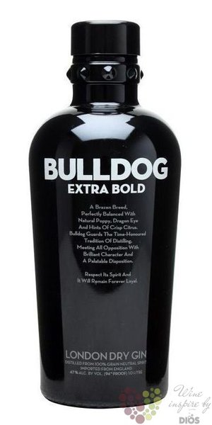 Bulldog „ Extra Bold ” exclusive British London dry gin 47% vol.  1.00 l