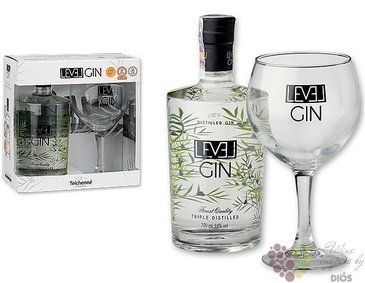 Level  Premium  glass set Spanish aged dry gin by Teichenn 44% vol.  0.70 l