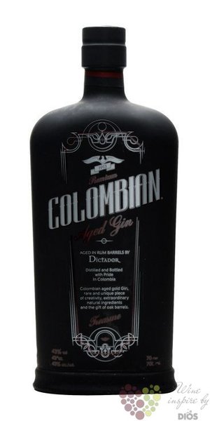 Colombian Dictador  Treasure  gin aged in rum barrel 43% vol.  0.70 l