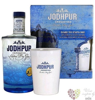 Jodhpur glass set Spanish London dry gin 43% vol.  0.70 l