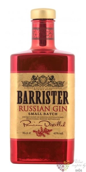 Barrister  Russian Small batch  Russian dry gin 43% vol.  0.70 l
