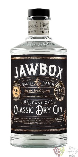 Jawbox  Belfast Cut  Irish Classic dry gin 43% vol. 0.70 l