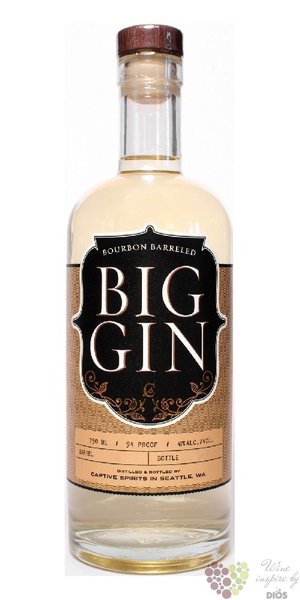 Big  Bourbon bareled  aged Oregons gin by Captive spirits 47% vol.  0.70 l