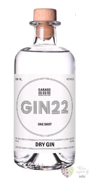 Garage 22  Gin22 One Shot  craft Bohemian gin 42% vol.  0.50 l