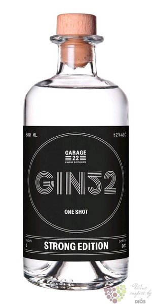 Garage 22  Gin52 One Shot  Strong edition craft Bohemian gin 52% vol.  0.50 l