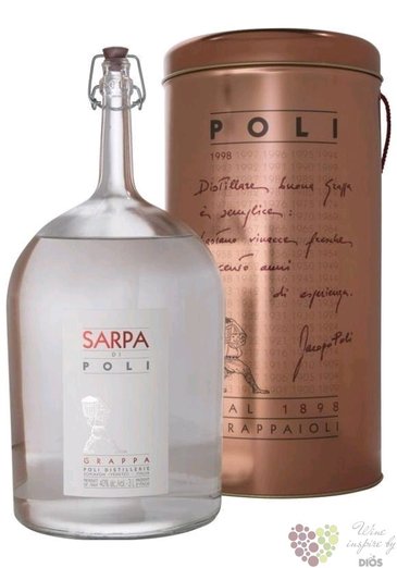 Grappa „ Sarpa di Poli ” original Italian brandy by Jacopo Poli 40% vol.   3.00l