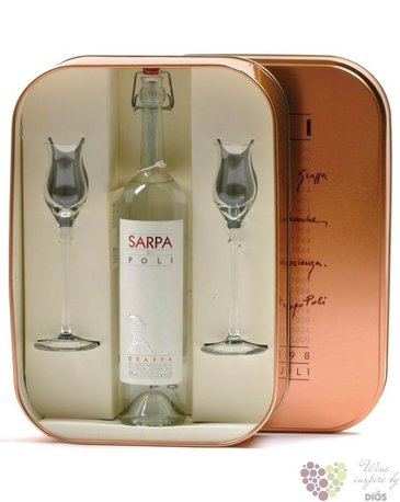Grappa  Sarpa di Poli  2glass pack Italian brandy by Jacopo Poli 40% vol.   0.50 l