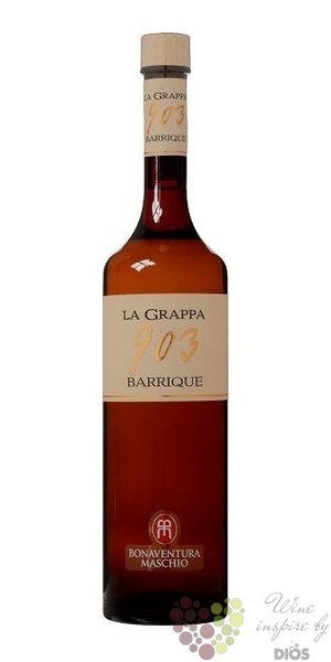 La grappa  903  original aged bariqque Italian grappa by Bonnaventure Moschino 40% vol.  0.70 l