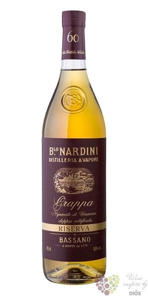 Grappa Riserva distilleria Bortolo Nardini a Vapore 60% vol.  0.70 l