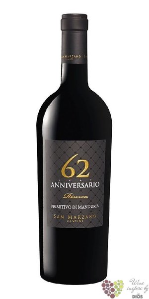 Primitivo di Manduria Riserva  62 anniversario  Doc 2017 Feudi san Marzano  0.75 l