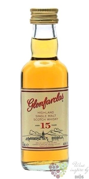 Glenfarclas 15 years old Speyside whisky 46% vol.  0.05 l
