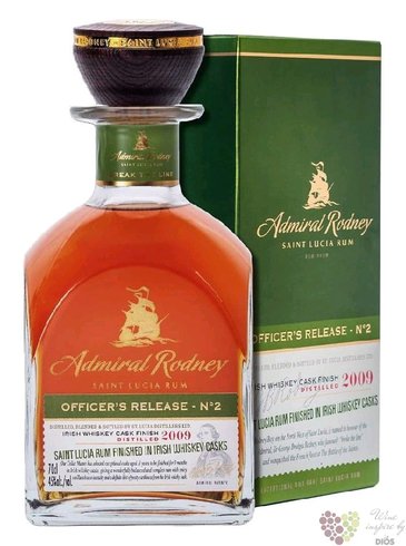 Admiral Rodney 2009  Officers release no.2  aged Saint Lucia rum 45% vol.  0.70 l