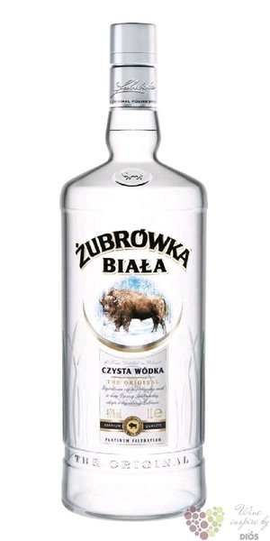 Zubrowka  Biala Platinum filtered  premium Polish vodka by Polmos 40% vol.  1.00 l