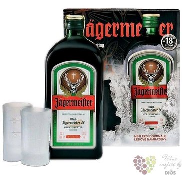 Jagermeister  Original  2glass set original German herbal liqueur 35% vol.  0.70 l