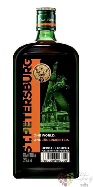 Jagermeister One world  st.Petersburg  German herbal liqueur 35% vol.  1.00 l