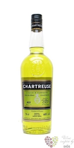 Chartreuse  Jaune - yellow  original French herbal liqueur 43% vol.  0.70 l