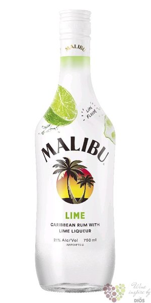 Malibu  Lime  flavored Caribbean rum 21% vol.  0.70 l