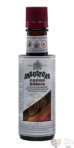 Angostura  Cocoa bitters  original bartenders concentrate Trinidad &amp; Tobago 48% vol.  0.10 l