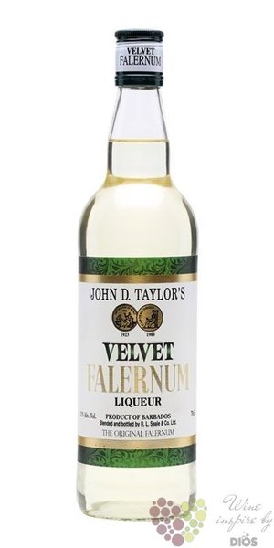 John D.Taylors  Velvet Falernum  flavored rum liqueur of Barbados 11% vol.  0.70 l