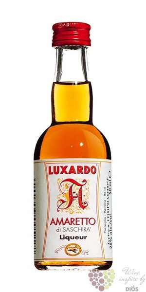 Amaretto di Saschira premium almond liqueur by Girolamo Luxardo 28% vol.  0.05 l