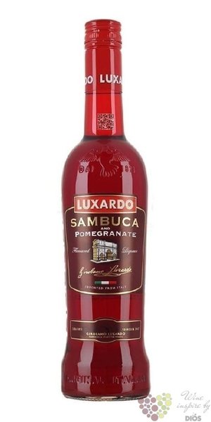 Sambuca  Pomegranate  flavored typical Italian liqueur by Girolamo Luxardo 38% vol. 0.70 l
