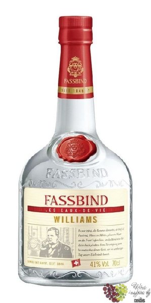 Fassbind Eau de Vie  Wiliams  Swiss fruits brandy by 43% vol.  0.70 l
